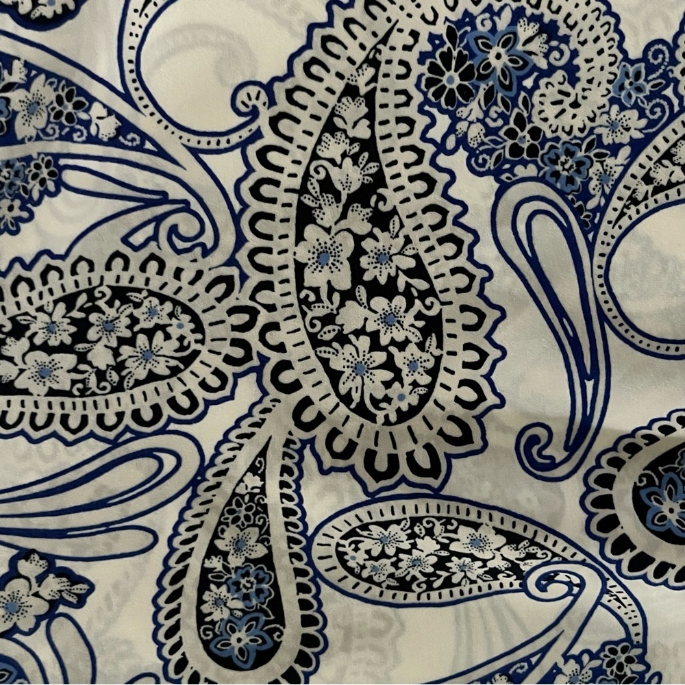 Banana Republic Blue White Paisley Sheath Dress Sleeveless Sz 6 Summer Resort - Picture 12 of 13